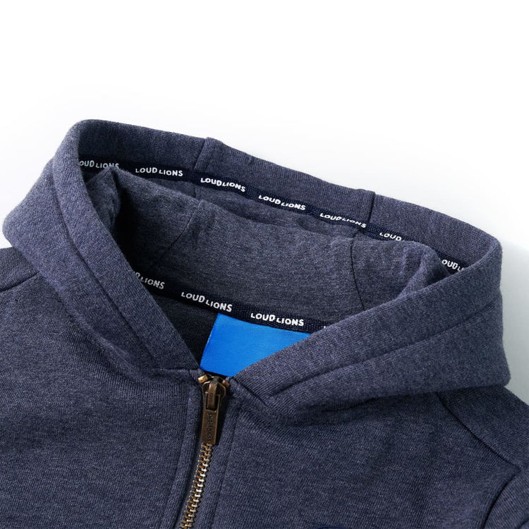 Vidaxl kindervest met capuchon en rits 104 gemêleerd donkerblauw