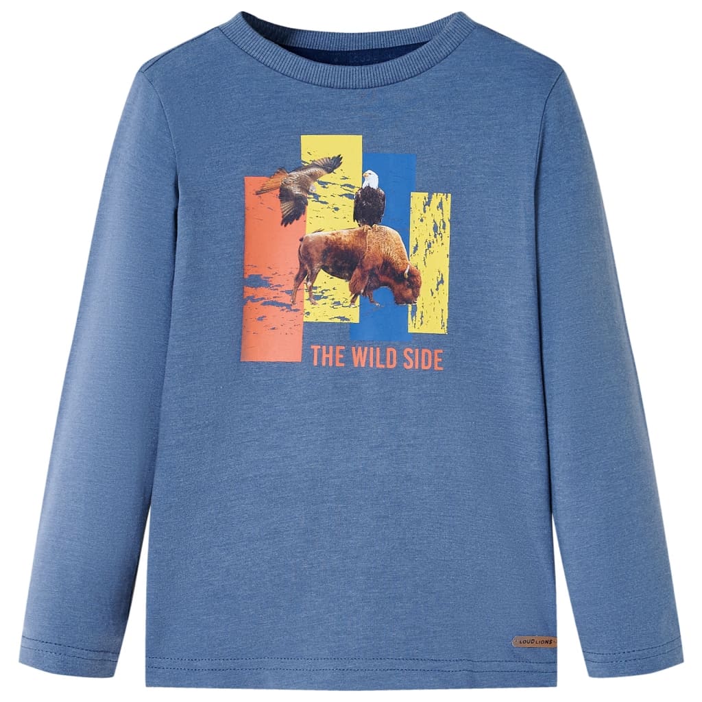 VidaXL Kindershirt met lange mouwen 104 gemêleerd blauw