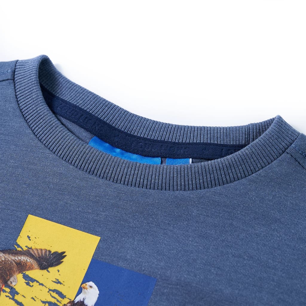 VidaXL Kindershirt met lange mouwen 116 gemêleerd blauw