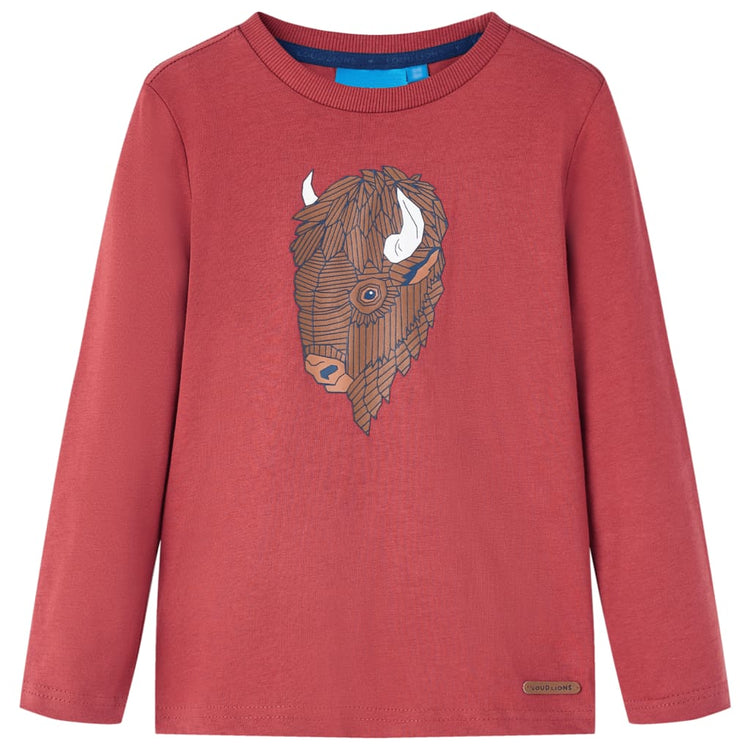 VidaXL Kindershirt met lange mouwen 92 roodbruin