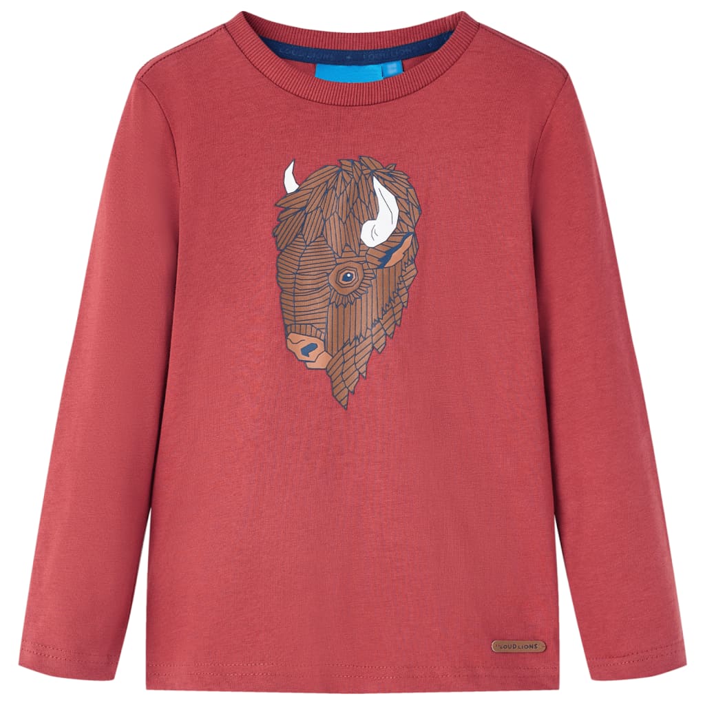 VidaXL Kindershirt met lange mouwen 116 roodbruin