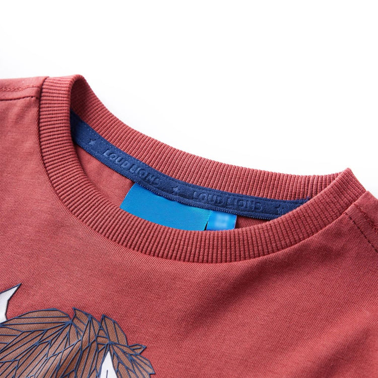 VidaXL Kindershirt met lange mouwen 128 roodbruin