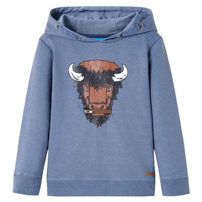 VidaXL Kindertrui met capuchon 104 gemêleerd blauw