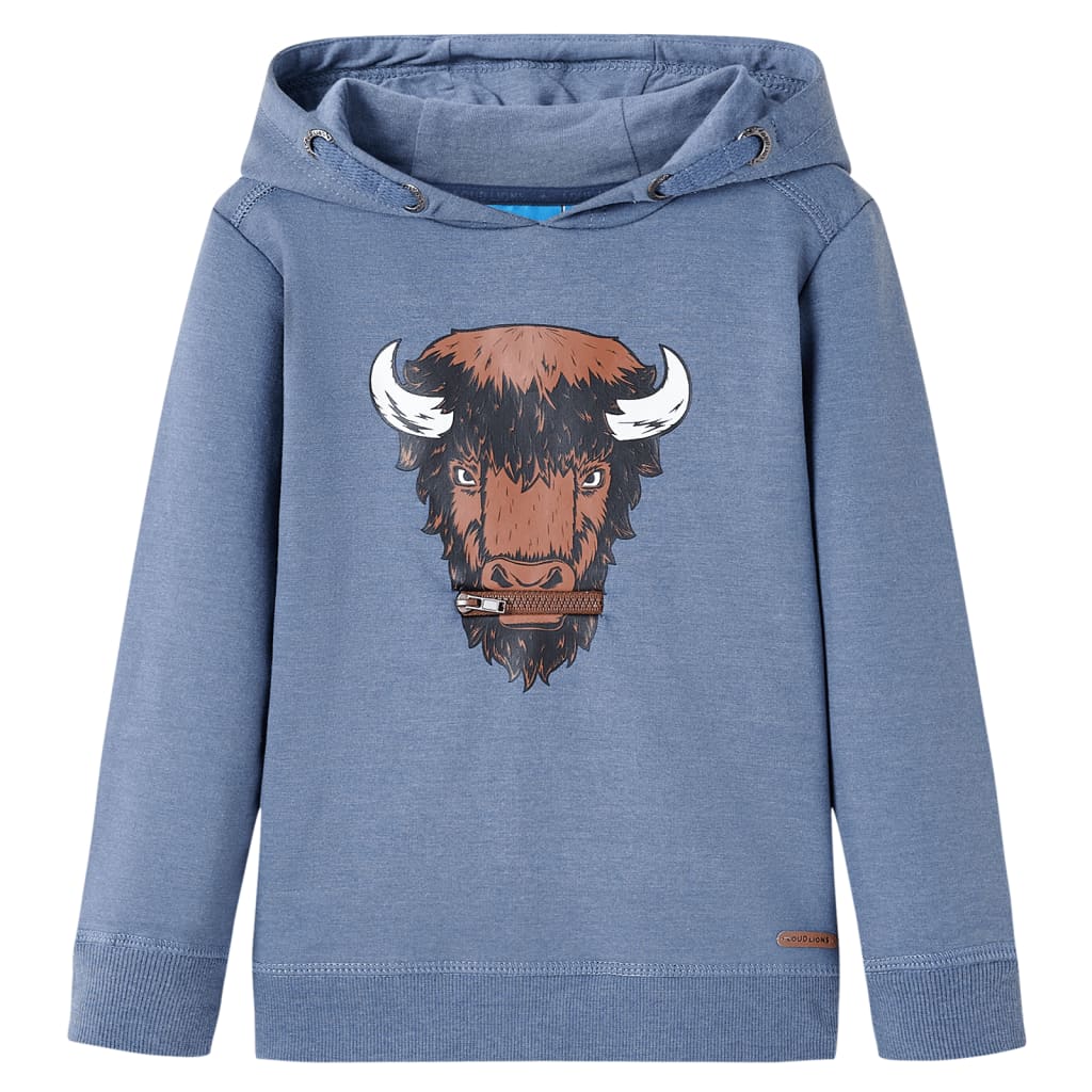 Vidaxl kindertrui met capuchon 128 gemêleerd blauw