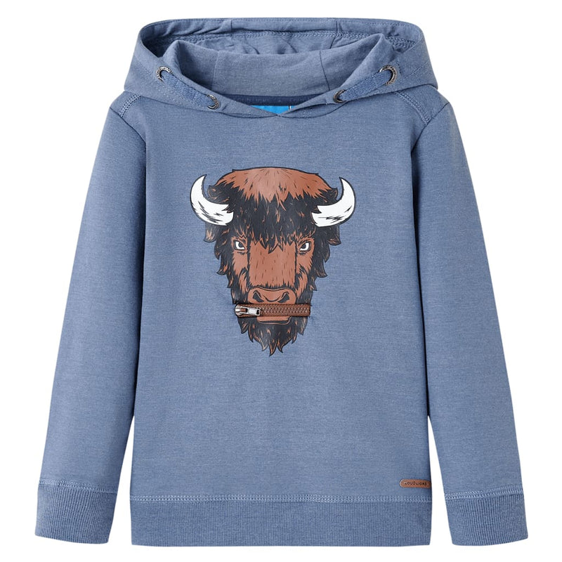Vidaxl kindertrui met capuchon 128 gemêleerd blauw