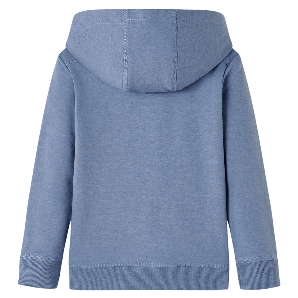 VidaXL Kindertrui met capuchon 140 gemêleerd blauw