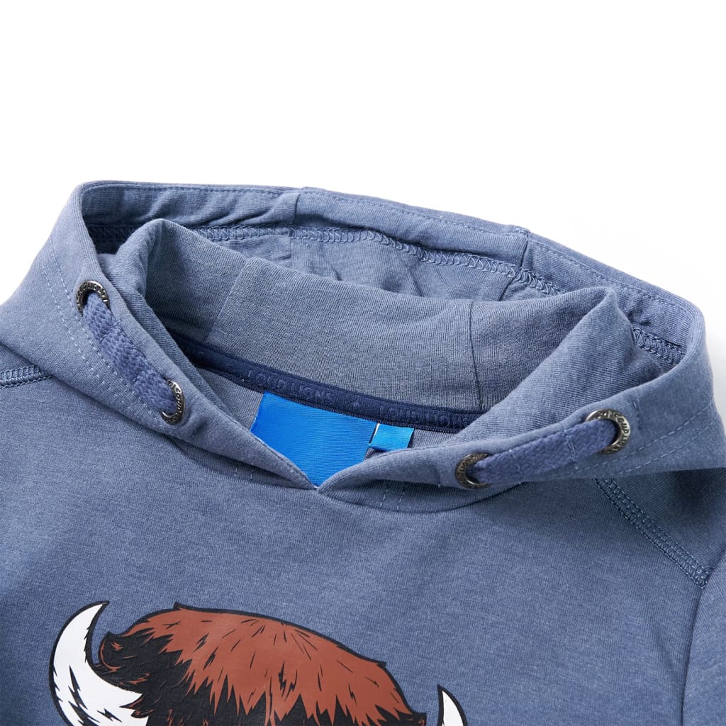 Vidaxl kindertrui met capuchon 140 gemêleerd blauw