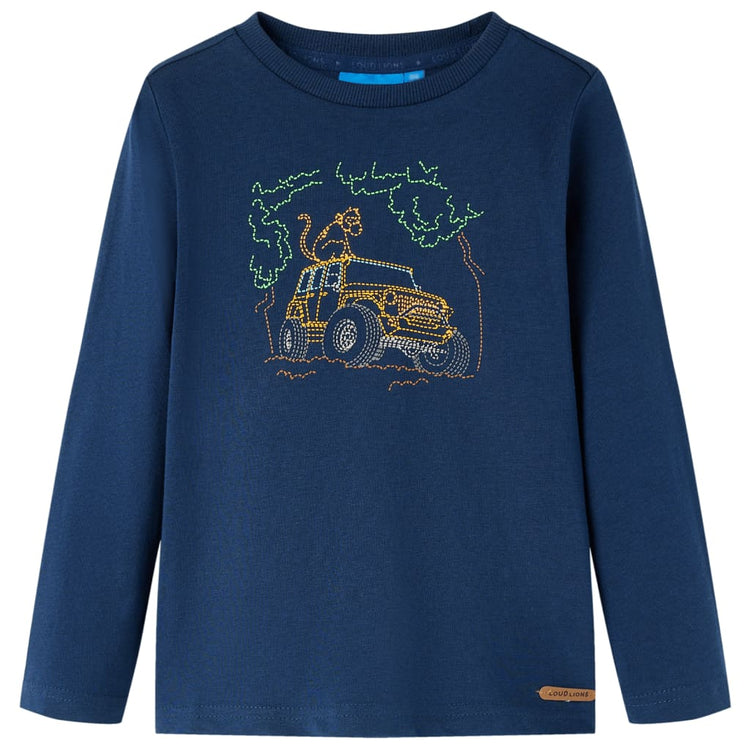 Vidaxl kindershirt met lange mouwen 92 marineblauw