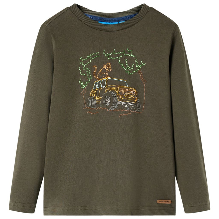 VidaXL Kindershirt met lange mouwen 140 kakikleurig