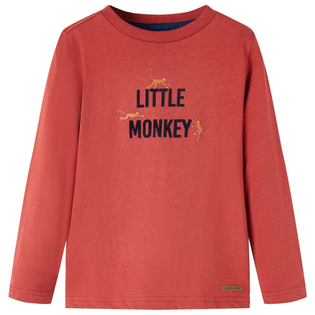 VidaXL Kindershirt met lange mouwen 104 roodbruin