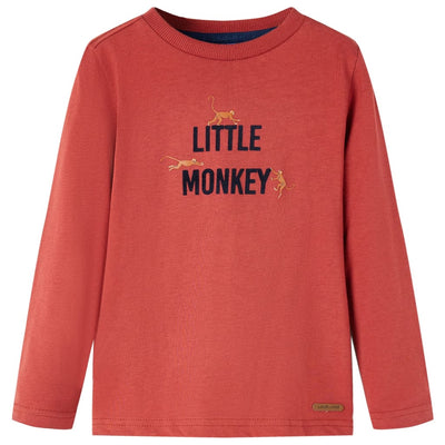 VidaXL Kindershirt met lange mouwen 116 roodbruin