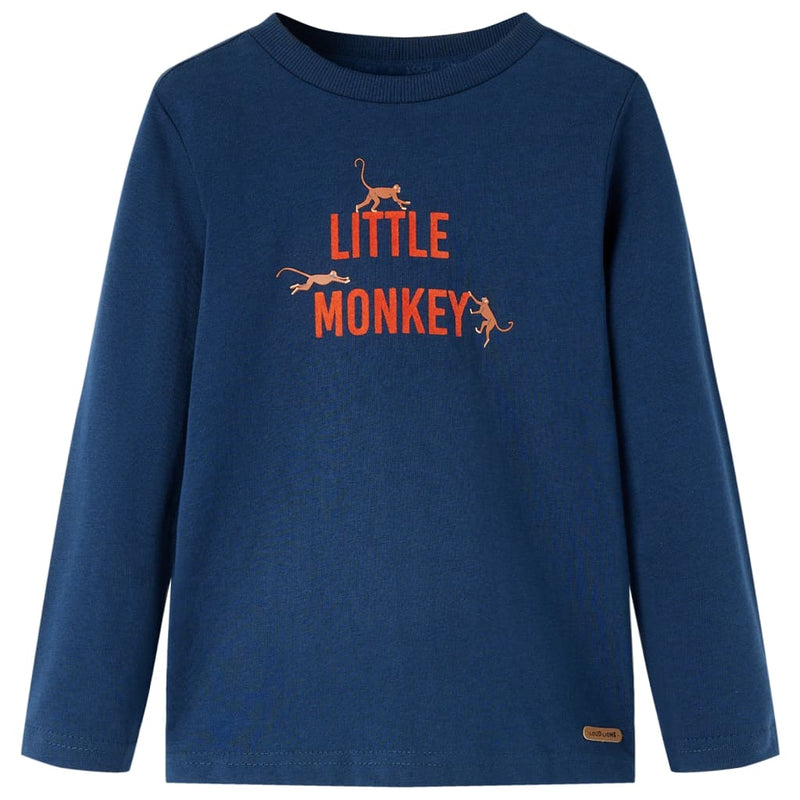 Vidaxl kindershirt met lange mouwen 92 marineblauw
