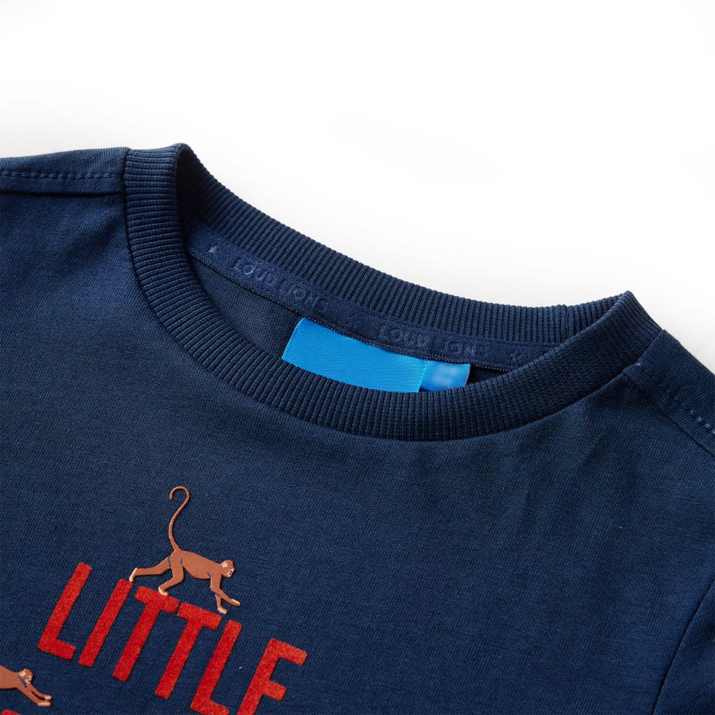 VidaXL Kindershirt met lange mouwen 92 marineblauw