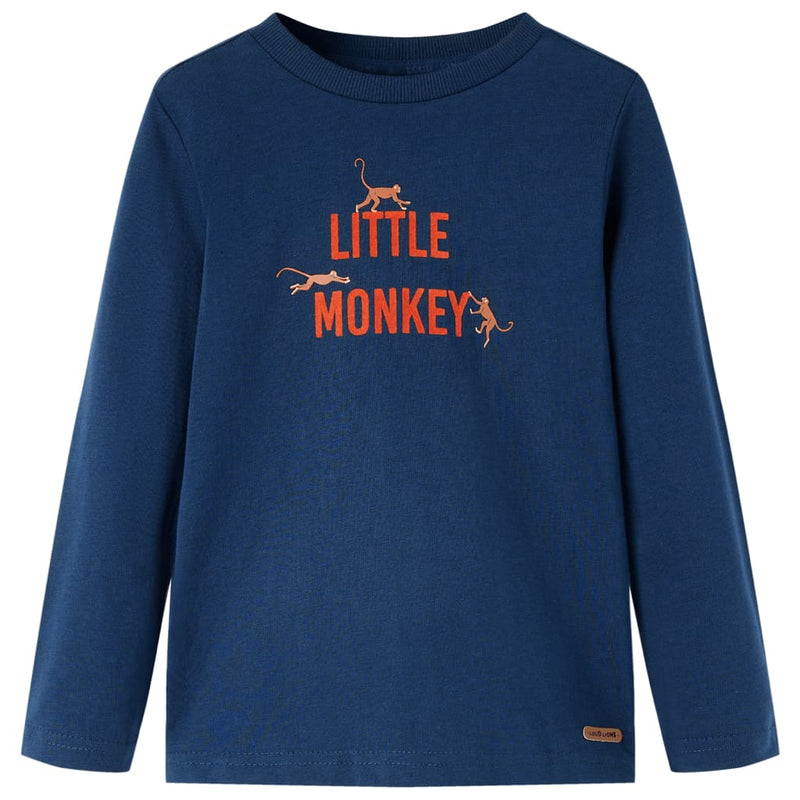Vidaxl kindershirt met lange mouwen 128 marineblauw