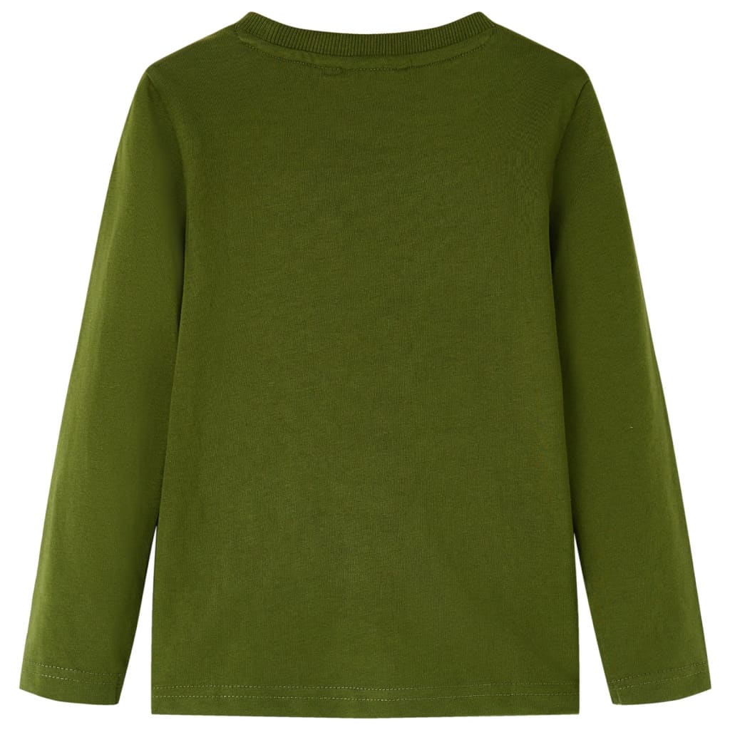 Vidaxl kindershirt met lange mouwen 128 donkerkakikleurig