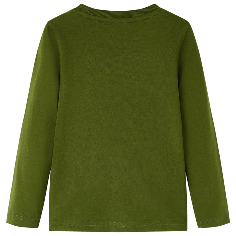 Vidaxl kindershirt met lange mouwen 140 donkerkakikleurig