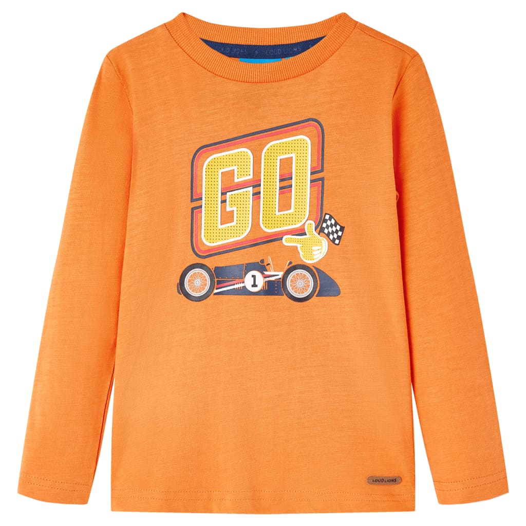 VidaXL Kindershirt met lange mouwen 92 donkeroranje