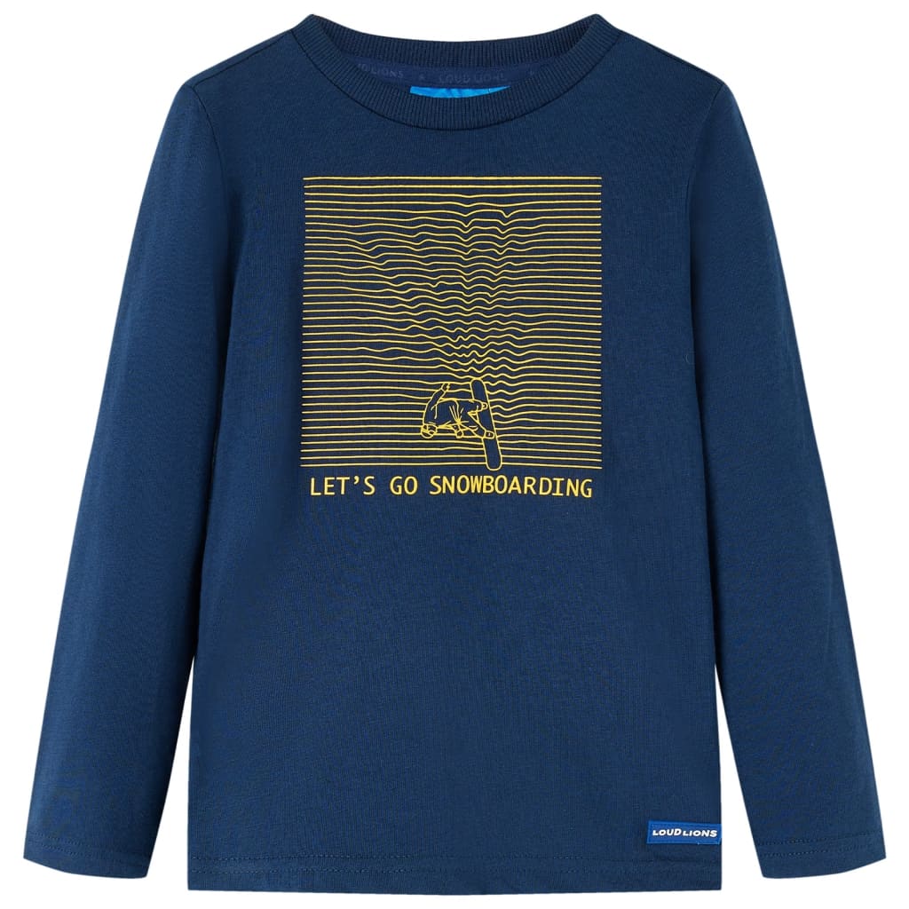 VidaXL Kindershirt met lange mouwen 92 marineblauw