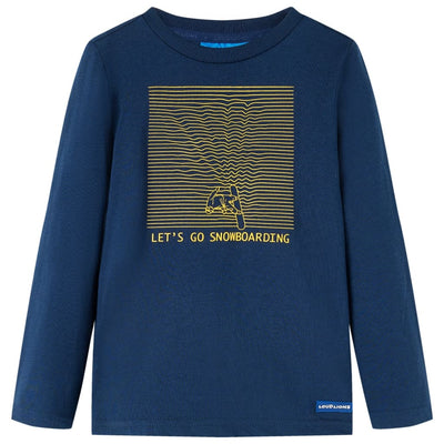 VidaXL Kindershirt met lange mouwen 92 marineblauw