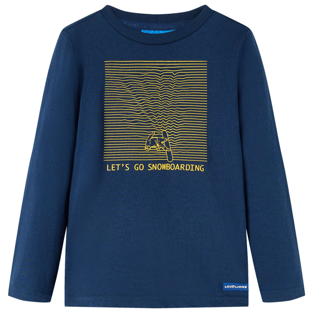 VidaXL Kindershirt met lange mouwen 104 marineblauw