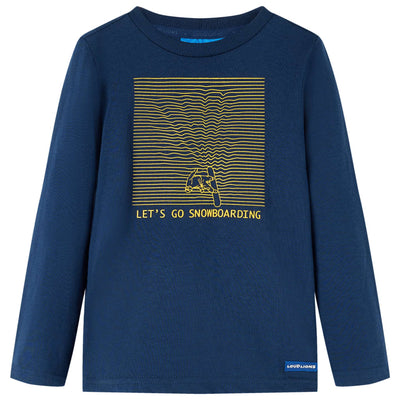 VidaXL Kindershirt met lange mouwen 104 marineblauw