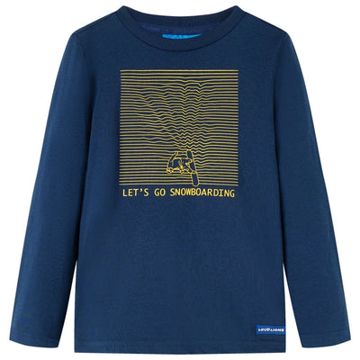 VidaXL Kindershirt met lange mouwen 116 marineblauw