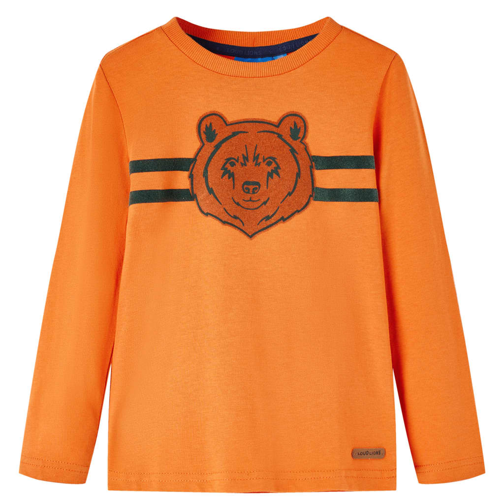 VidaXL Kindershirt met lange mouwen 116 donkeroranje