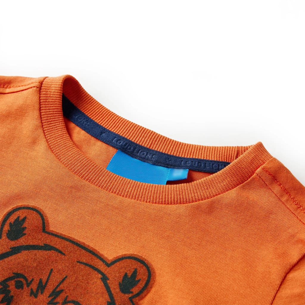 VidaXL Kindershirt met lange mouwen 128 donkeroranje