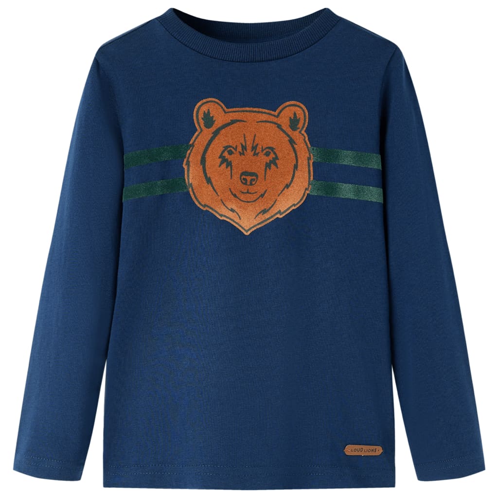 Vidaxl kindershirt met lange mouwen 128 marineblauw