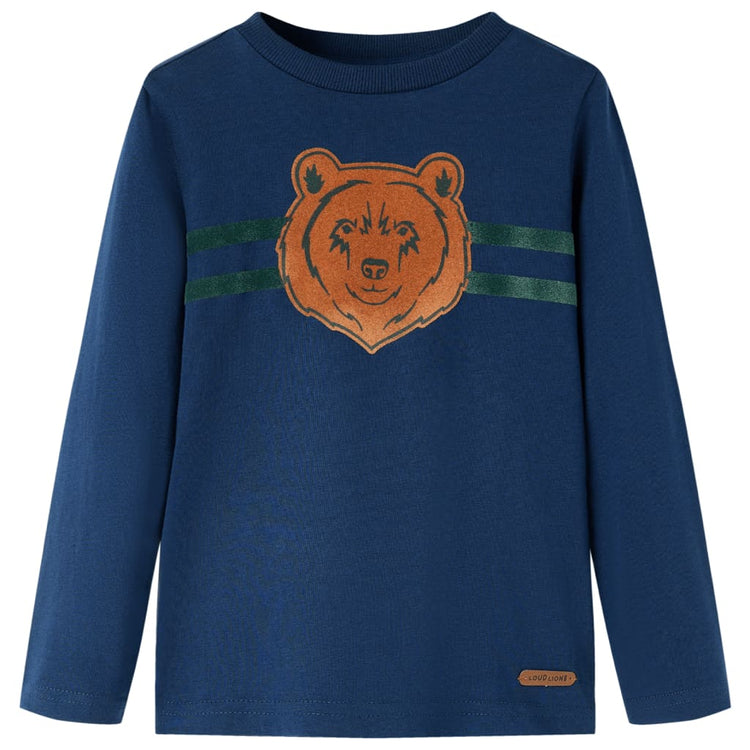 Vidaxl kindershirt met lange mouwen 128 marineblauw