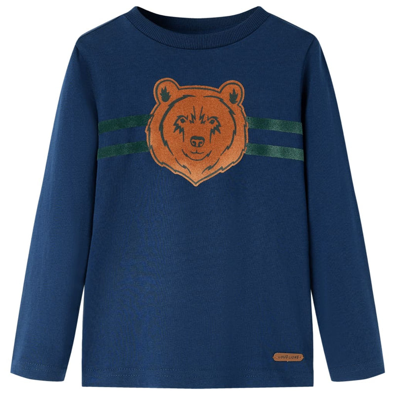 Vidaxl kindershirt met lange mouwen 128 marineblauw