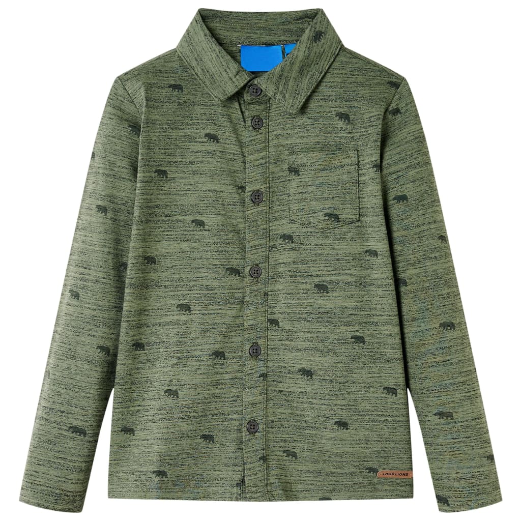 Vidaxl kindershirt 116 gemêleerd kakikleurig