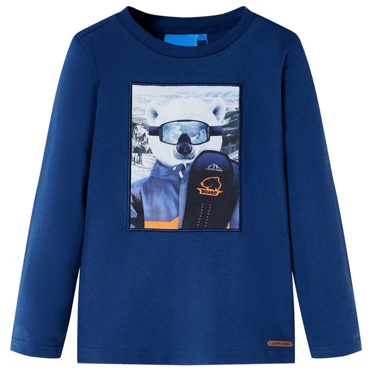 Vidaxl kindershirt met lange mouwen 128 jeansblauw