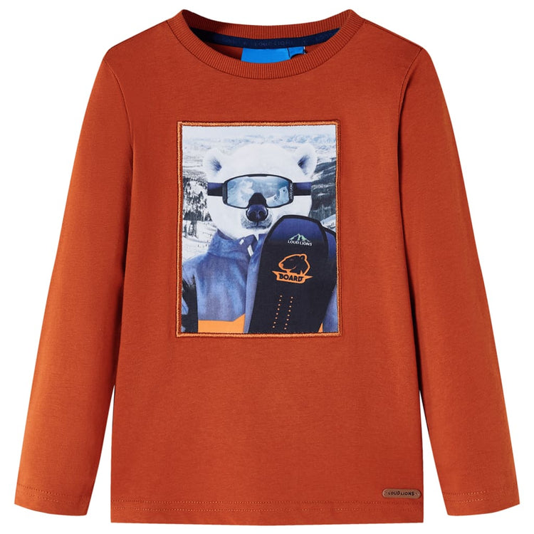 Vidaxl kindershirt met lange mouwen 128 lichtroestkleurig