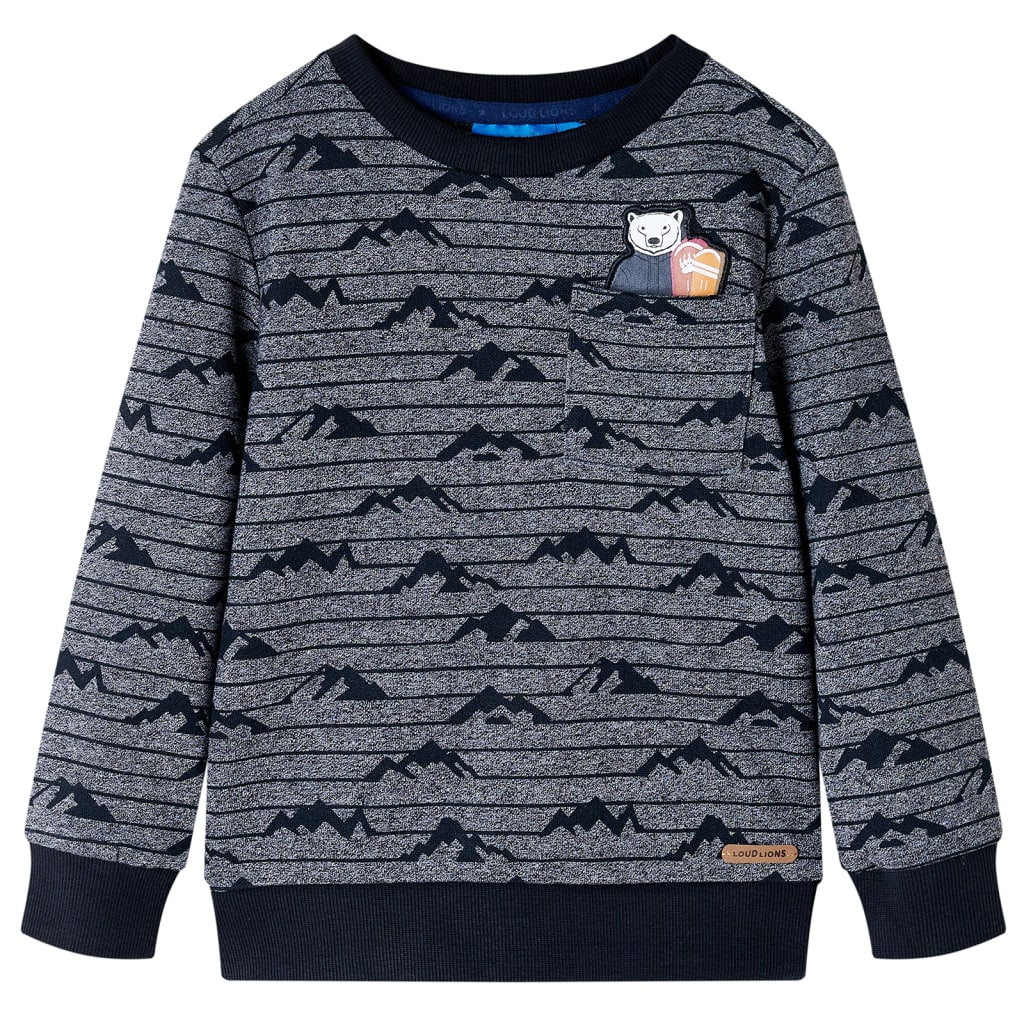 VidaXL Kindertrui 116 gemêleerd marineblauw