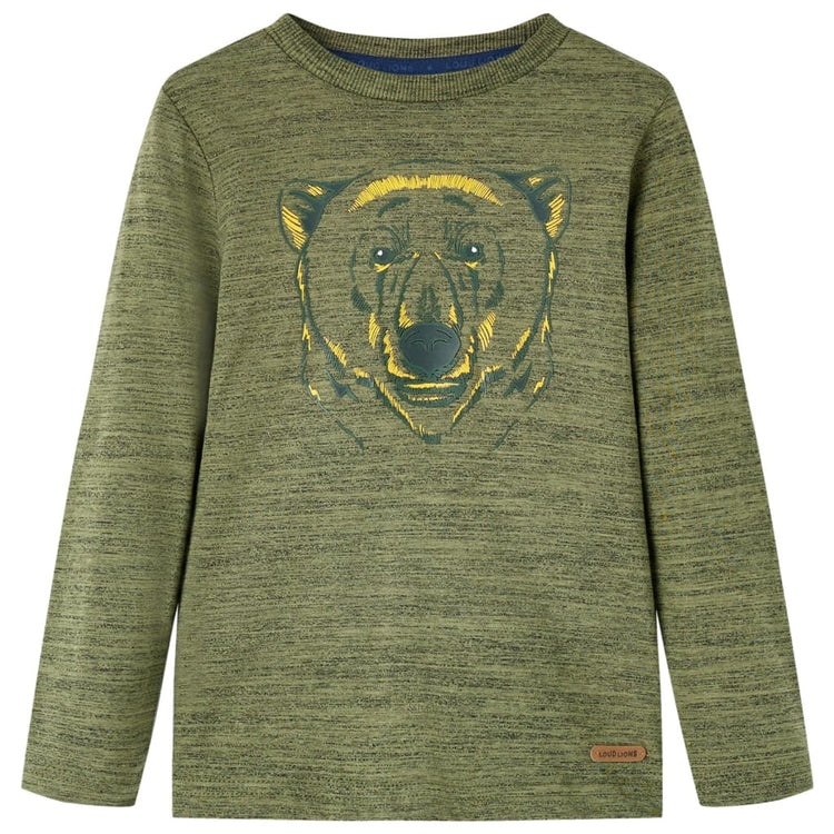 Vidaxl kindershirt met lange mouwen 116 gemêleerd kakikleurig