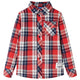 Vidaxl kinderoverhemd geruit 92 rood en marineblauw