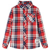 Vidaxl kinderoverhemd geruit 116 rood en marineblauw