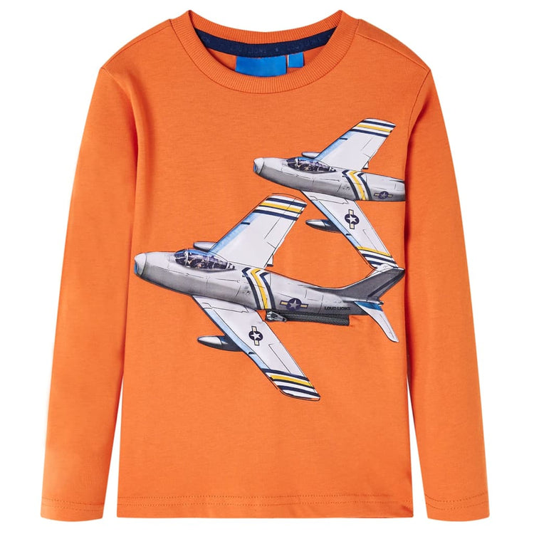 Vidaxl kindershirt met lange mouwen 92 donkeroranje
