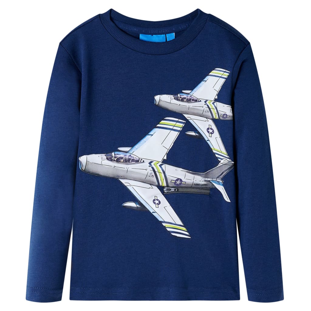 VidaXL Kindershirt met lange mouwen 116 marineblauw