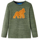 Vidaxl kindershirt met lange mouwen 104 gemêleerd kakikleurig