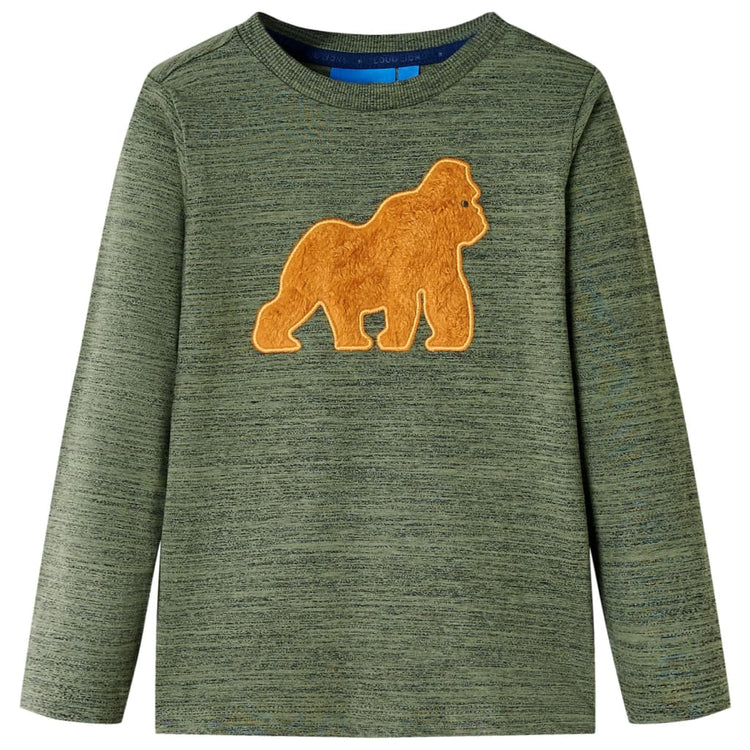 Vidaxl kindershirt met lange mouwen 128 gemêleerd kakikleurig