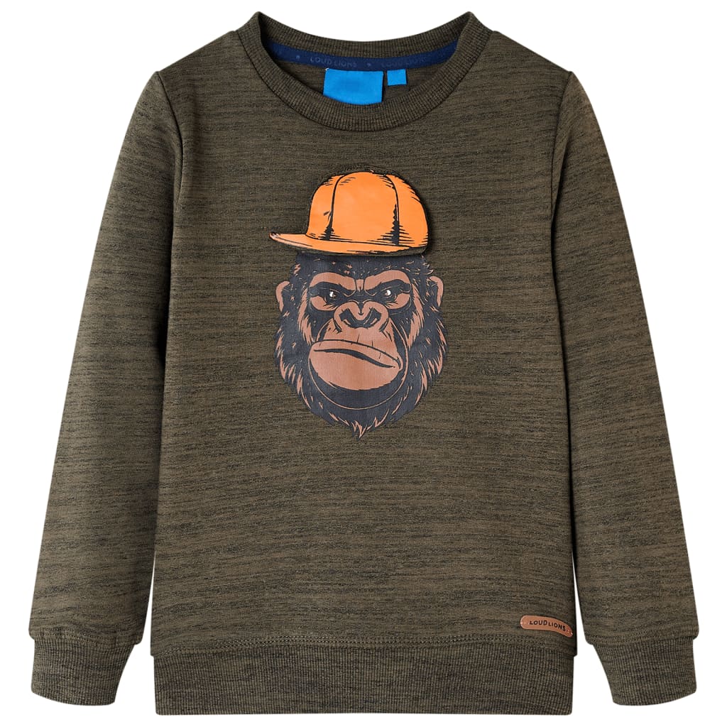 Vidaxl kindertrui 116 gemêleerd donkerkakikleurig