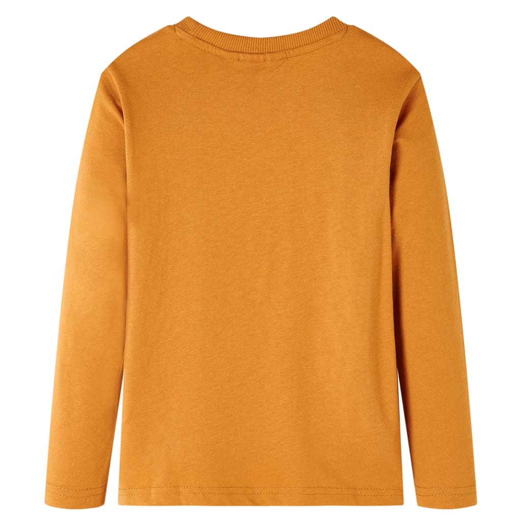 Vidaxl kindershirt met lange mouwen 116 donkerokerkleurig