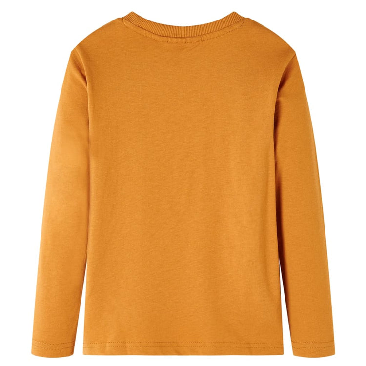 Vidaxl kindershirt met lange mouwen 116 donkerokerkleurig