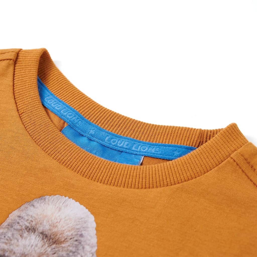 VidaXL Kindershirt met lange mouwen 128 donkerokerkleurig