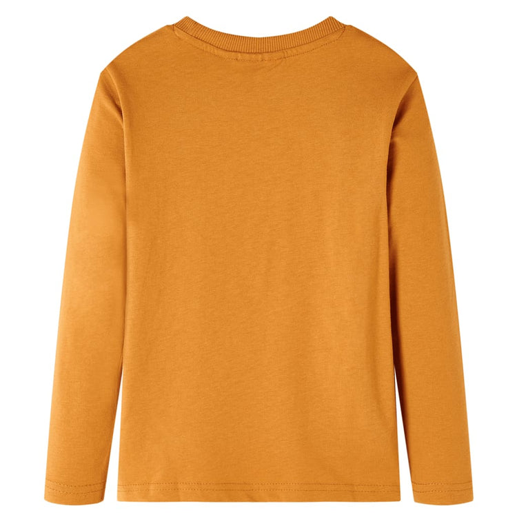 VidaXL Kindershirt met lange mouwen 140 donker donkerokerkleurig