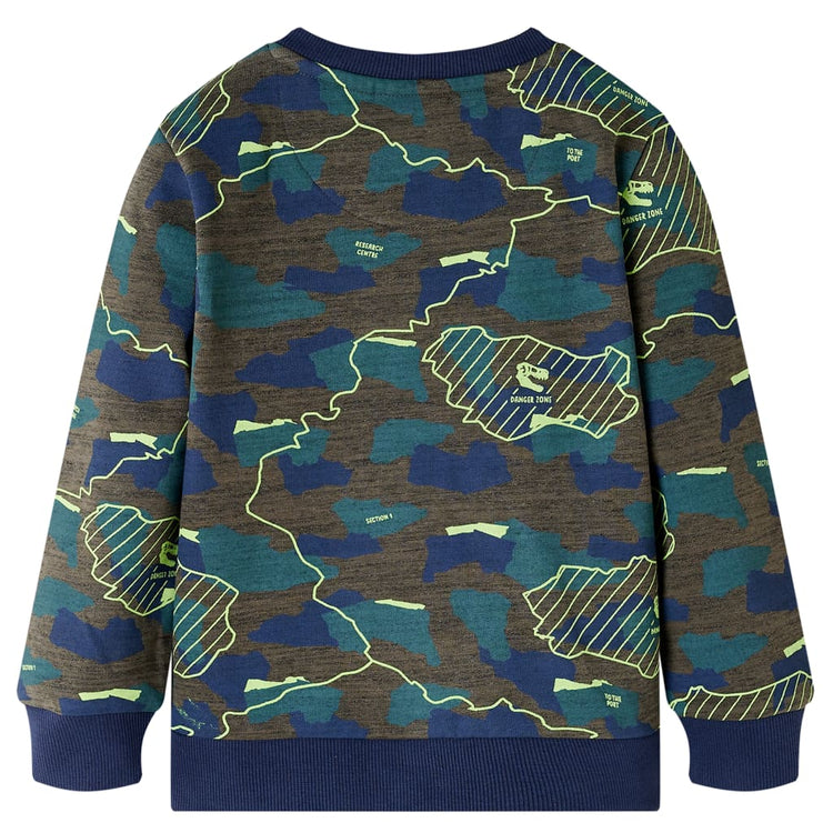 VidaXL Kindershirt 92 gemêleerd donkerkakikleurig