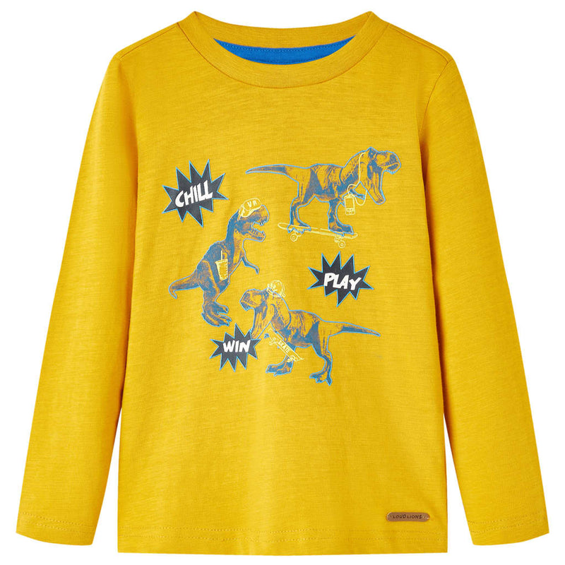 Vidaxl kindershirt met lange mouwen 116 okerkleurig