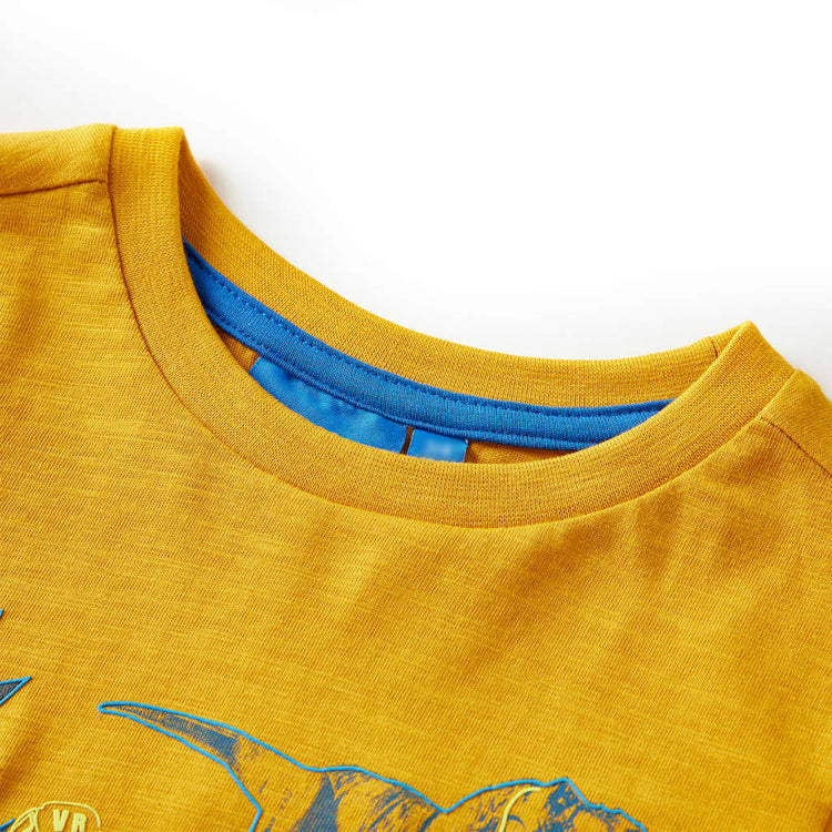 VidaXL Kindershirt met lange mouwen 140 okerkleurig